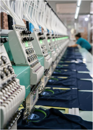 Ligne de production textile dans un atelier à Casablanca
